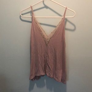 Lace fringed tank top